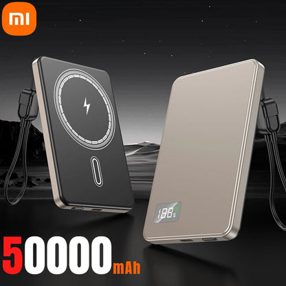 Batería externa portátil Xiaomi de 500.000 mAh, inalámbrica y magnética, PD22,5 W, carga rápida, compatible con Magsafe para iPhone y Samsung.