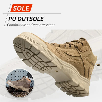 Zapatos de seguridad Leiandun para hombre, cómodos y de diseño ligero para el trabajo.