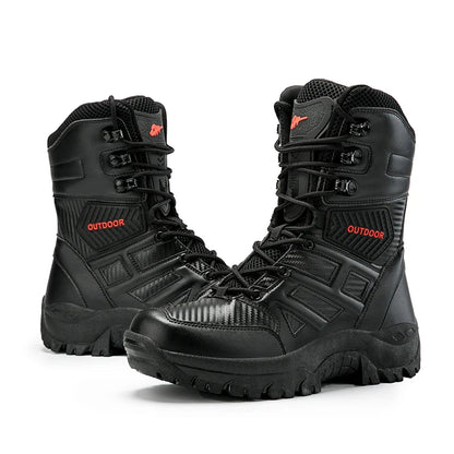 Botas altas de piel para hombre de alta calidad, transpirables, estilo desértico, ideales para actividades al aire libre. Botines antideslizantes para senderismo.