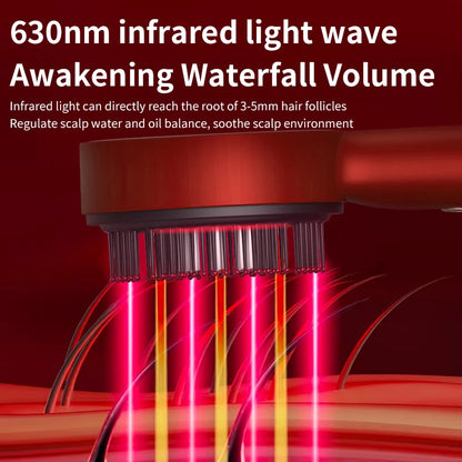 Cepillo eléctrico para el crecimiento del cabello con luz infrarroja, masajeador de puntos de acupuntura para el cuero cabelludo, peines depuradores para ejercicios anticaída.