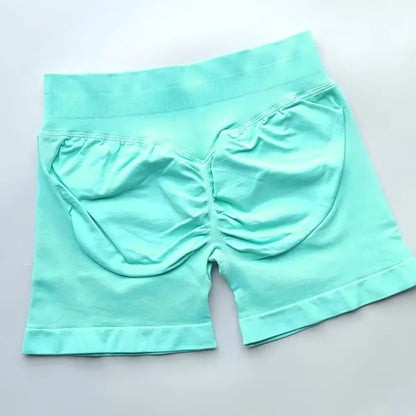 Pantalones cortos deportivos de impacto para mujer, cintura baja acanalada, sin costuras, ajustados, para entrenamiento, gimnasio, pantalones cortos elásticos para correr con cintura alta