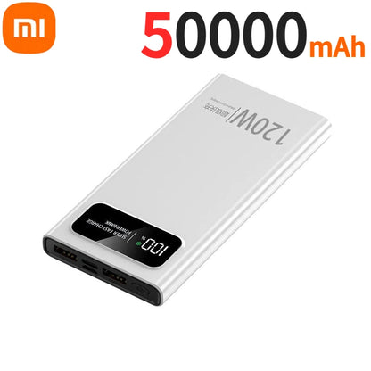 Banco de energía Xiaomi de 500.000 mAh y 120 W con carga ultrarrápida y pantalla digital de alta capacidad para iPhone, Samsung y Huawei.