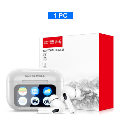 Auriculares inalámbricos GREATWALL TWS originales con Bluetooth, pantalla táctil LCD inteligente, sonido estéreo HiFi, llamadas HD y aplicación.