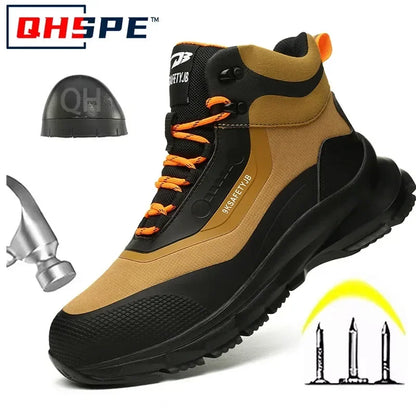 Zapatos de seguridad antisalpicaduras para hombre, botas de trabajo resistentes al desgaste, zapatos con punta de acero, zapatos protectores a prueba de pinchazos, zapatillas de seguridad