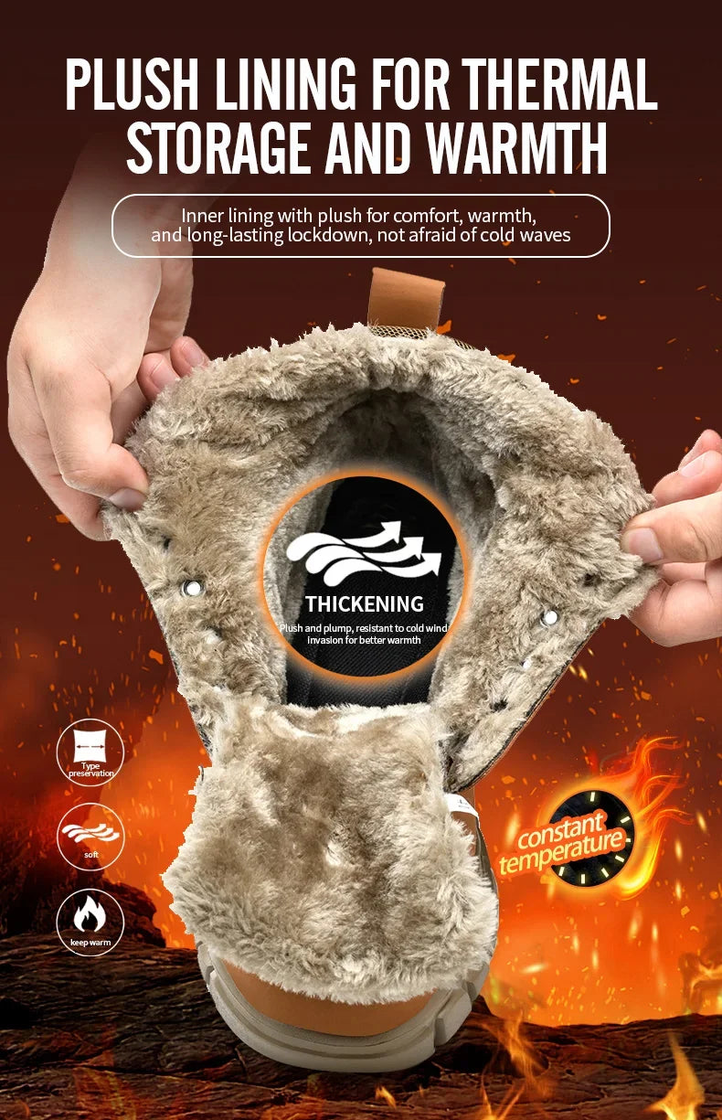 Botas de seguridad para el trabajo para hombre, cálidas y resistentes al agua, con punta de acero, para invierno, 2024