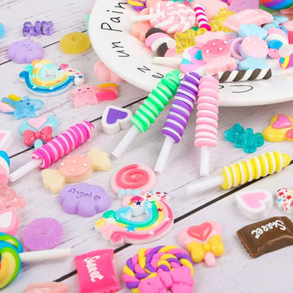 30 accesorios de bricolaje aleatorios, accesorios para el cabello, decoraciones con pegatinas universales, bricolaje hecho a mano, accesorios de ropa DIY