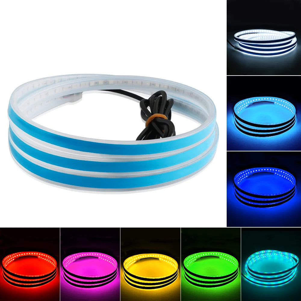 Tira de luz LED para capó de coche, impermeable, para decoración exterior, faros delanteros decorativos, lámpara ambiental universal de 12 V