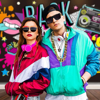 Disfraces de los 80 y 90: Hip Hop de los 90, disfraces de los 80 y 90 para hombres y mujeres, atuendo de los 90 para hombres, cadena de oro falsa, accesorios de los 80, Ecoparty