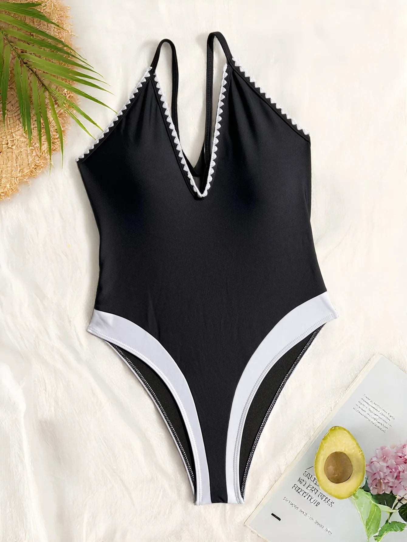 Vigoashely 2025 Lady Sexy Strapped Swimwear Women Solid Patchwork One Piece Swimsuit Monokini Backless Summer Beach Bathing Suit