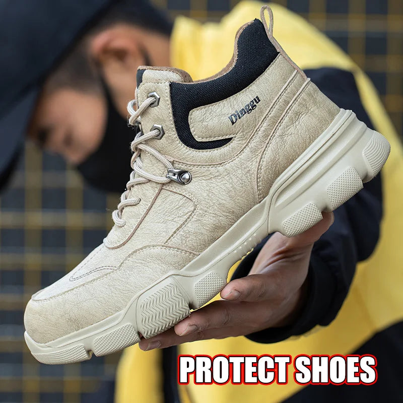 Botas de trabajo indestructibles, zapatos de seguridad para hombre, zapatos con puntera de acero, zapatillas a prueba de pinchazos, zapatos de trabajo antideslizantes para hombre, botas tácticas para hombre.