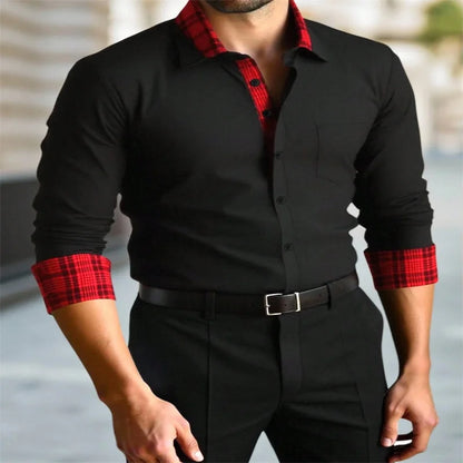 Camisa de hombre de manga larga con estampado digital de patchwork para fiesta, ideal para salir de compras a diario, talla grande 6XL