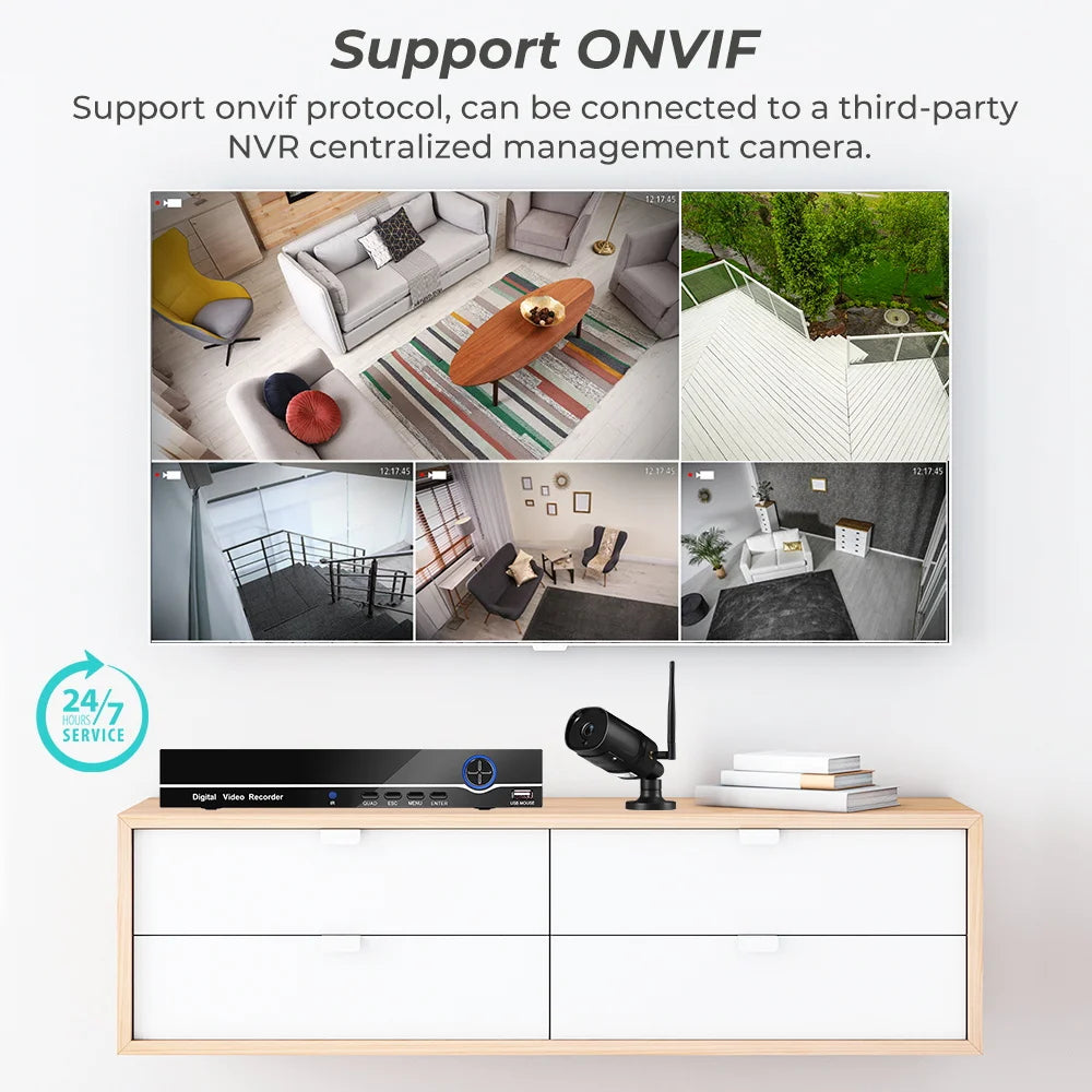 Cámara IP HD Abuntu de 5 MP con audio de 4 MP, compatible con H.265, ONVIF, detección humana por IA y Wi-Fi. Compatible con la aplicación ICSEE/XMeye.