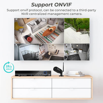 Cámara IP HD Abuntu de 5 MP con audio de 4 MP, compatible con H.265, ONVIF, detección humana por IA y Wi-Fi. Compatible con la aplicación ICSEE/XMeye.