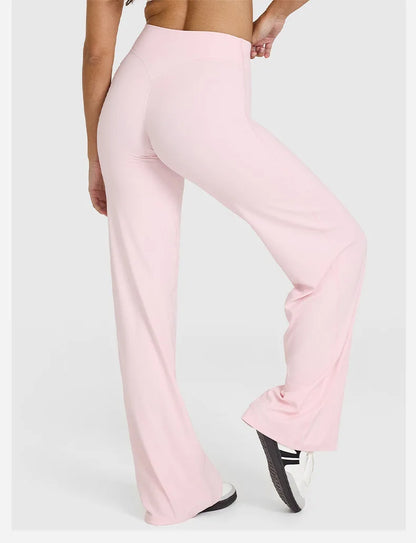 Pantalones deportivos rectos para mujer, sin la incomodidad de los pantalones de pierna ancha, ideales para yoga, ropa de fitness transpirable, pantalones casuales versátiles.