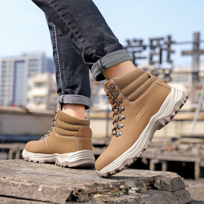 Anti-Smash Steel Toe Work Boots Mens Protection Shoes Breathable Non-Slip Anti-Puncture Construction Work Shoes Hiking Boots