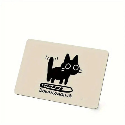 Alfombrilla de ratón con diseño de gato negro, pequeña, para oficina, escritorio de ordenador, teclado, alfombrilla grande para ratón, cojín para portátil, alfombrilla antideslizante para escritorio, decoración del hogar
