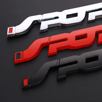 Pegatinas para accesorios de coche, diseño de metal 3D cromado negro, para maletero de coche, carreras, deporte, palabra, letra, logotipo, emblema, insignia, calcomanía.