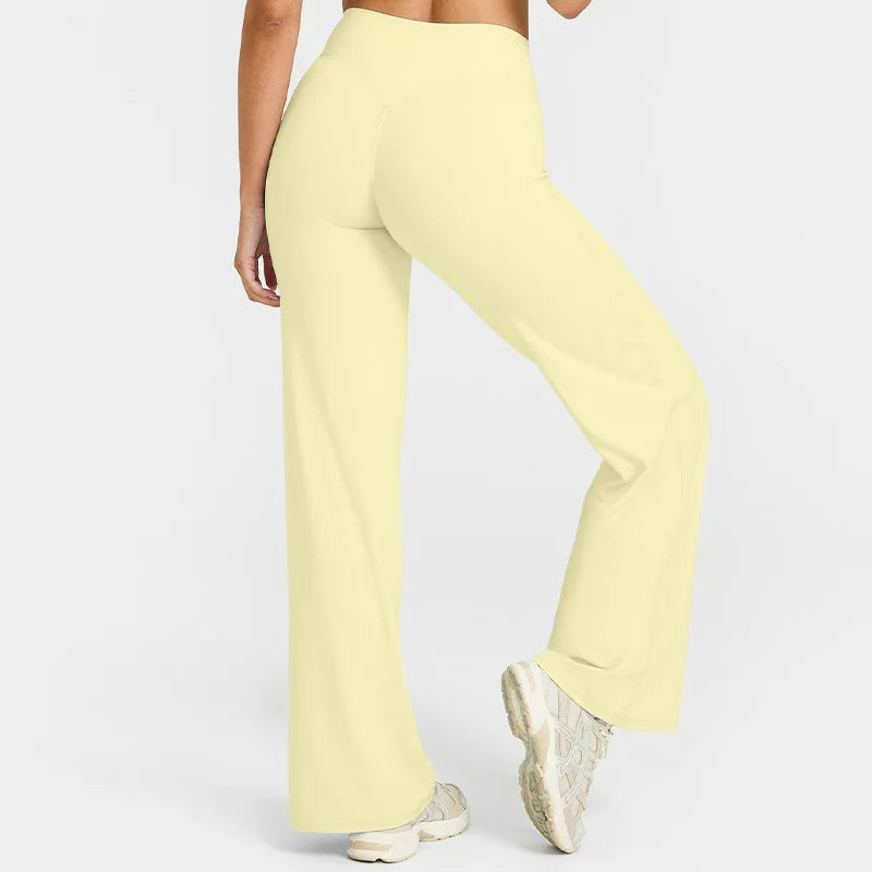 Pantalones rectos de tejido ultrasuave tipo mantequilla para mujer, pantalones de yoga de talle medio, mallas deportivas de tacto natural, leggings de pilates, pantalones deportivos para correr.