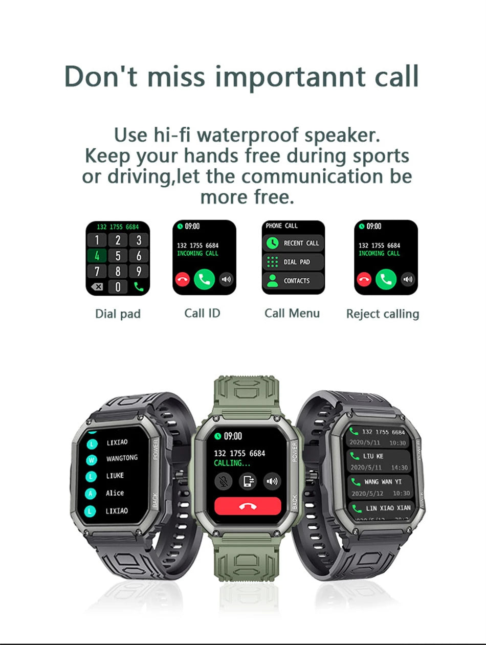 Reloj inteligente FOXBOX con seguimiento deportivo para Xiaomi, Android, GPS, militar, Bluetooth, llamadas, resistente al agua, para exteriores, 2024