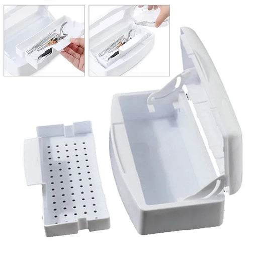 Bandeja esterilizadora de uñas, caja de desinfección, esterilización, limpieza de uñas, salón de manicura, implementos, desinfección, herramientas, equipo, limpiador de herramientas
