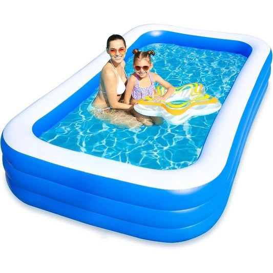 Piscina inflable para niños, una gran piscina inflable adecuada para niños al aire libre en el patio trasero familiar.
