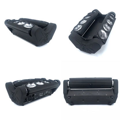 Cabezal móvil LED de araña, 8 x 15 W, 4 en 1, RGBW, para fiestas, iluminación de DJ, luces DMX, efectos de escenario