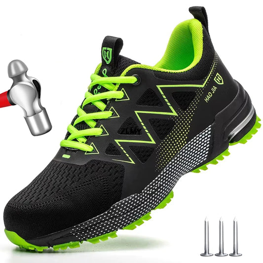 Zapatos de seguridad para hombre y mujer, zapatillas de trabajo, antigolpes, ligeros, transpirables, botas de seguridad con punta de acero indestructibles.