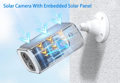 Cámara solar inalámbrica Tuya de 5 MP con wifi, alimentada por batería, para exteriores, 2K, IP66, con sensor PIR, para videovigilancia y seguridad tipo bala.