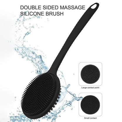 Cepillo de baño suave para la espalda, esponja de ducha, cepillo para fregar con mango, exfoliante, masajeador de piel, cepillo exfoliante para baño