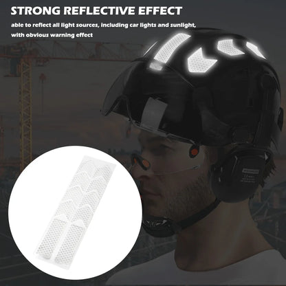 Pegatinas reflectantes para casco de seguridad, para trabajo nocturno, conducción segura, advertencia, calcomanía reflectante para casco de motocicleta y coche, 10 a 50 unidades