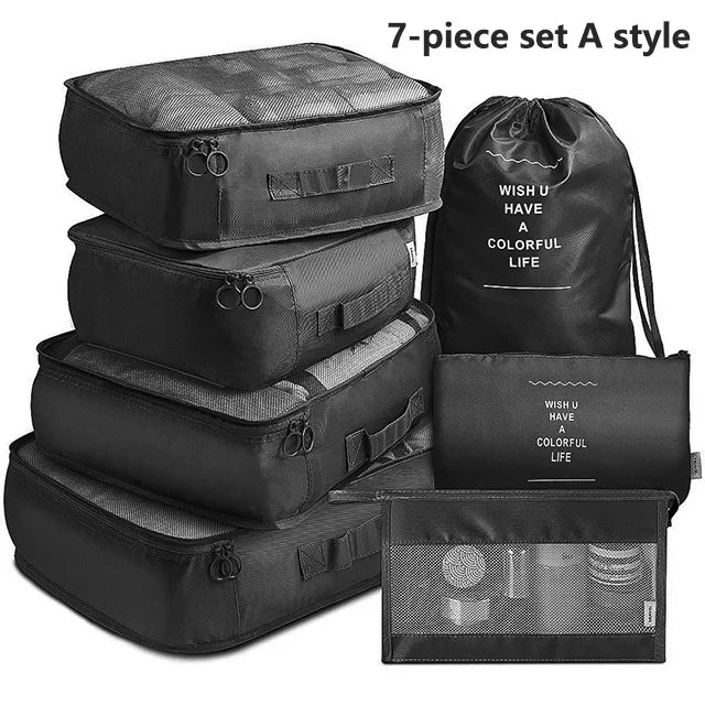 Bolsas de almacenamiento para viajes, ropa, artículos de tocador, zapatos, organizador, bolsas para dormitorios de estudiantes, bolsas para clasificar ropa, cubos de embalaje