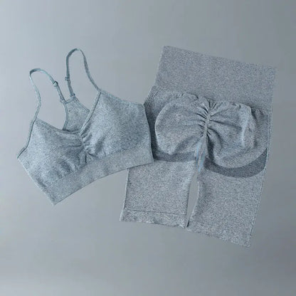 Conjunto deportivo para mujer, top deportivo, leggings de yoga, sujetador deportivo, leggings sin costuras para realce de glúteos.