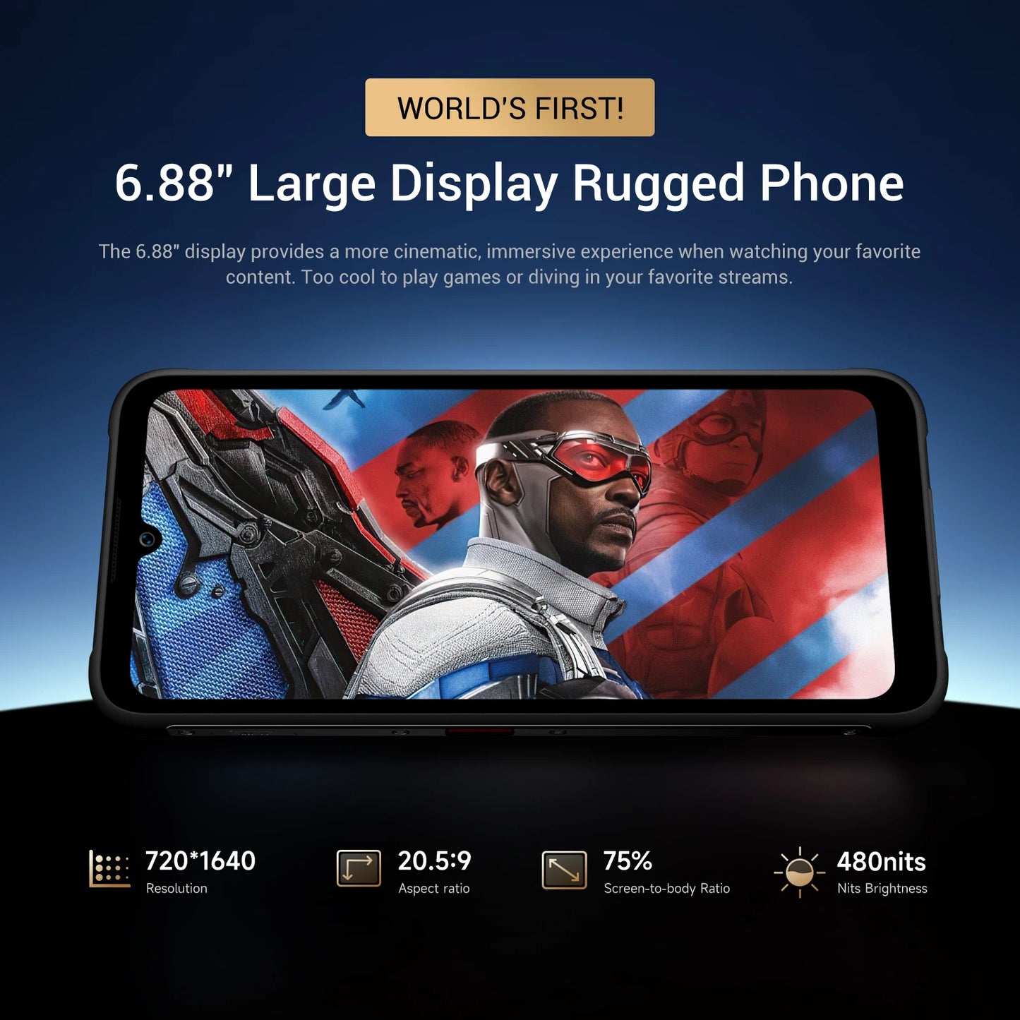 [Estreno mundial] Fossibot F112 PRO 5G Smartphone resistente, pantalla HD+ de 6,88", batería de 7150 mAh, 24 GB (8+16) + 256 GB, Android 14, cámara de 50 MP