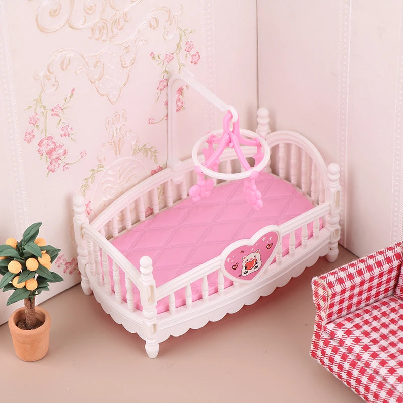 1:12 Casa de muñecas en miniatura Habitación de bebé Cuna Cama Muebles Modelo Decoración Juguete Casa de muñecas Accesorios