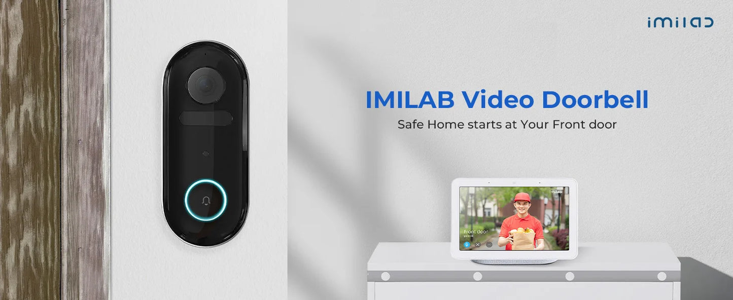 IMILAB Smart Home Video Doorbell Camera WiFi 2.5K Security Protection Human Detection Local Storag Instant Alert 5200mAh