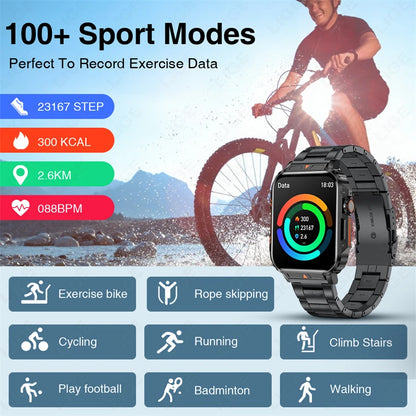FOXBOX 2025 - Reloj inteligente para hombre y mujer, de 1,95 pulgadas, con Bluetooth, llamadas, IP68, resistente al agua, deportivo y de fitness