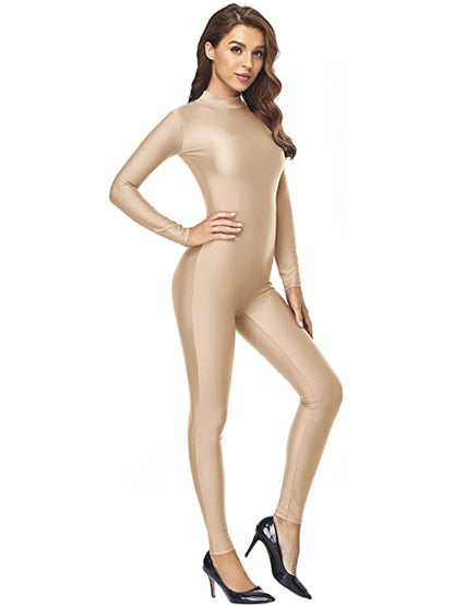 Mono de cuello alto unisex, leotardo de cuerpo entero, mono de yoga de manga larga para mujer, mono de gato, ropa deportiva diaria, trajes de cosplay