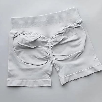 Pantalones cortos deportivos de impacto para mujer, cintura baja acanalada, sin costuras, ajustados, para entrenamiento, gimnasio, pantalones cortos elásticos para correr con cintura alta