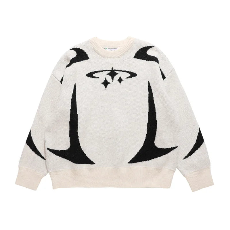 GRAN PROMOCIÓN Suéter retro Y2K en otoño e invierno Suéter con estampado de estrellas Y2K Suéter Harajuku de invierno Ropa estética unisex