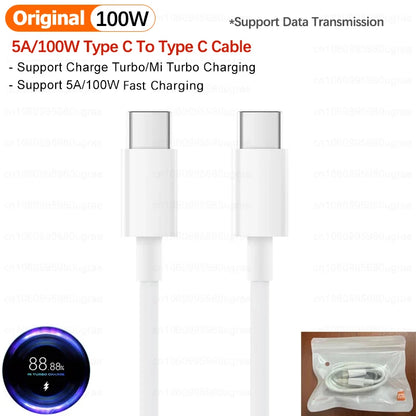 Cable de carga rápida turbo original Xiaomi 6A 120W 67W USB tipo C para Mi 15 14T Ultra Redmi Note 14 13 Pro Plus K80 Poco F5