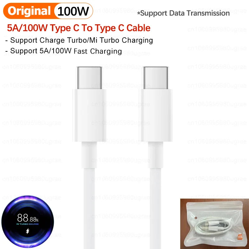 Cable de carga rápida Turbo original Xiaomi 6A 120W 67W USB Tipo C para Mi 15, 14T Ultra, Redmi Note 14, 13 Pro Plus, K80, Poco F5