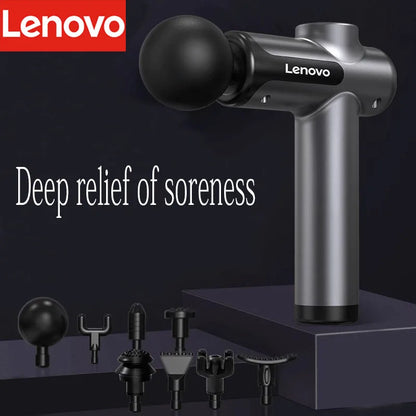 Pistola de fascia Lenovo N2 N3, masajeador muscular de relajación, de grado profesional, con pantalla táctil LED, cabezal de masaje de 6-8 funciones, regalo.