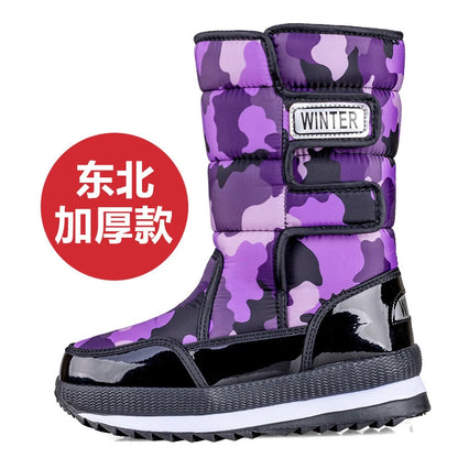 Botas de nieve gruesas, antideslizantes, cálidas, de terciopelo, para hombre y mujer, de algodón, para invierno.