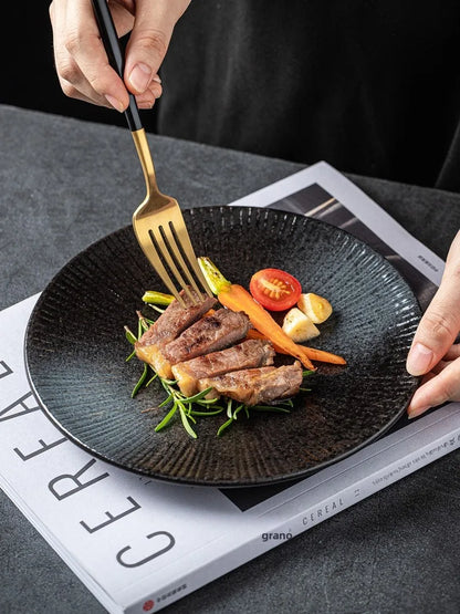 Plato grande para carne, estilo occidental, para uso doméstico, creativo, de alta gama, ligero, de lujo, para desayuno, ensalada, vajilla japonesa nueva.