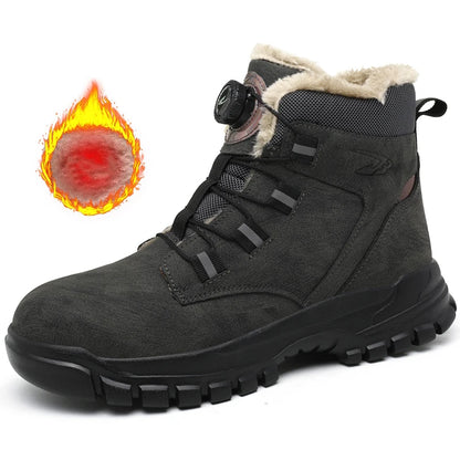 Botas de trabajo de seguridad de invierno para hombre y mujer, tallas 47 y 48, impermeables, ligeras, con puntera de acero, calzado de seguridad protector para hombre.