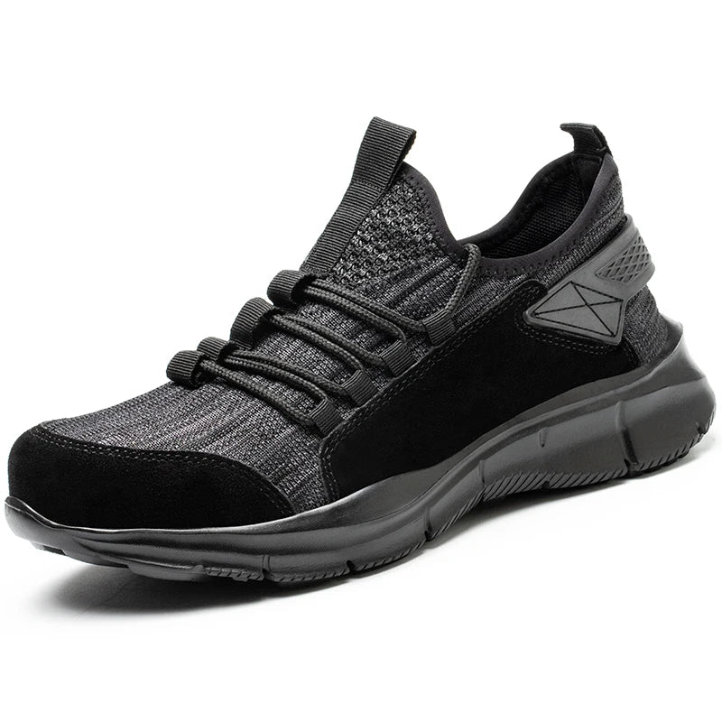Zapatillas de trabajo para hombre, calzado de seguridad, zapatos de trabajo con puntera de acero para la construcción, botas de seguridad ligeras, zapatillas de trabajo antiperforación de Kevlar.