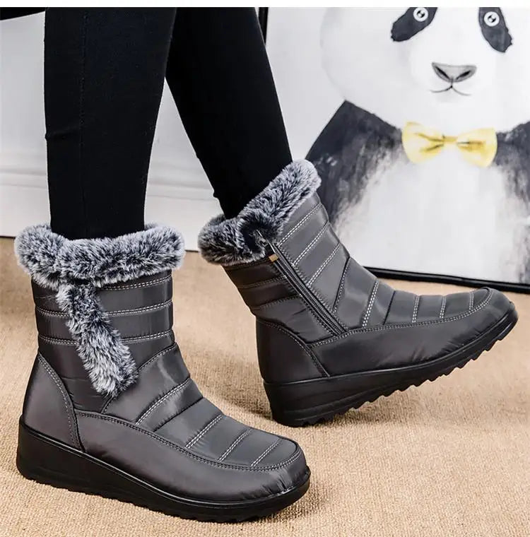 Botas de nieve para mujer, zapatos sólidos para mujer, zapatos impermeables para mujer, botines nuevos, botas planas para mujer, zapatos de invierno para mujer, botas