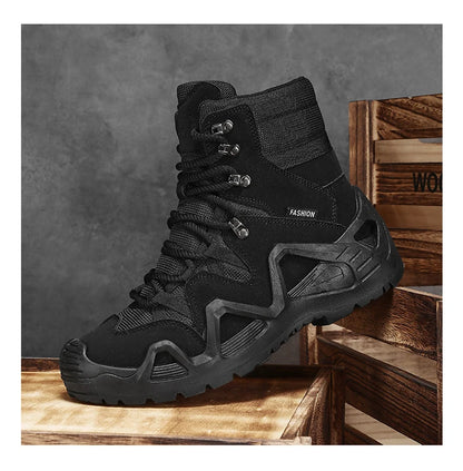 Botas tácticas para hombre con correas para entrenamiento de combate, impermeables, transpirables, ideales para senderismo y uso multifuncional en motocicleta.