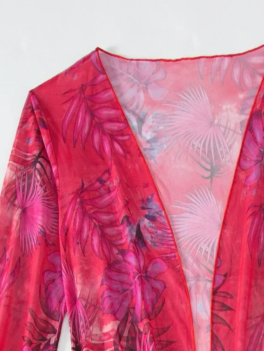 Bikini de tres piezas con tiras triangulares 2025 para mujer, traje de baño tipo kimono, ropa de baño sexy para mujer, traje de baño para playa