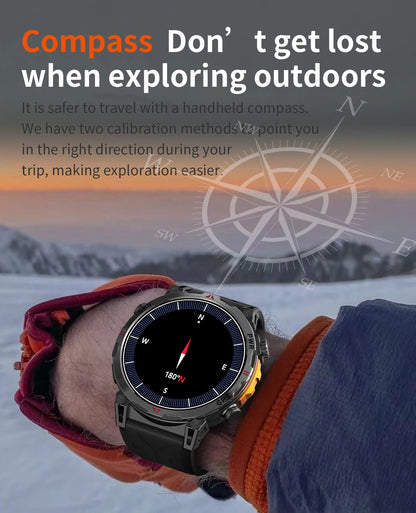 Reloj inteligente con GPS para hombre, pulsera deportiva con control del ritmo cardíaco, Bluetooth, llamadas, 530 mAh, resistente al agua hasta 3 ATM, 2025